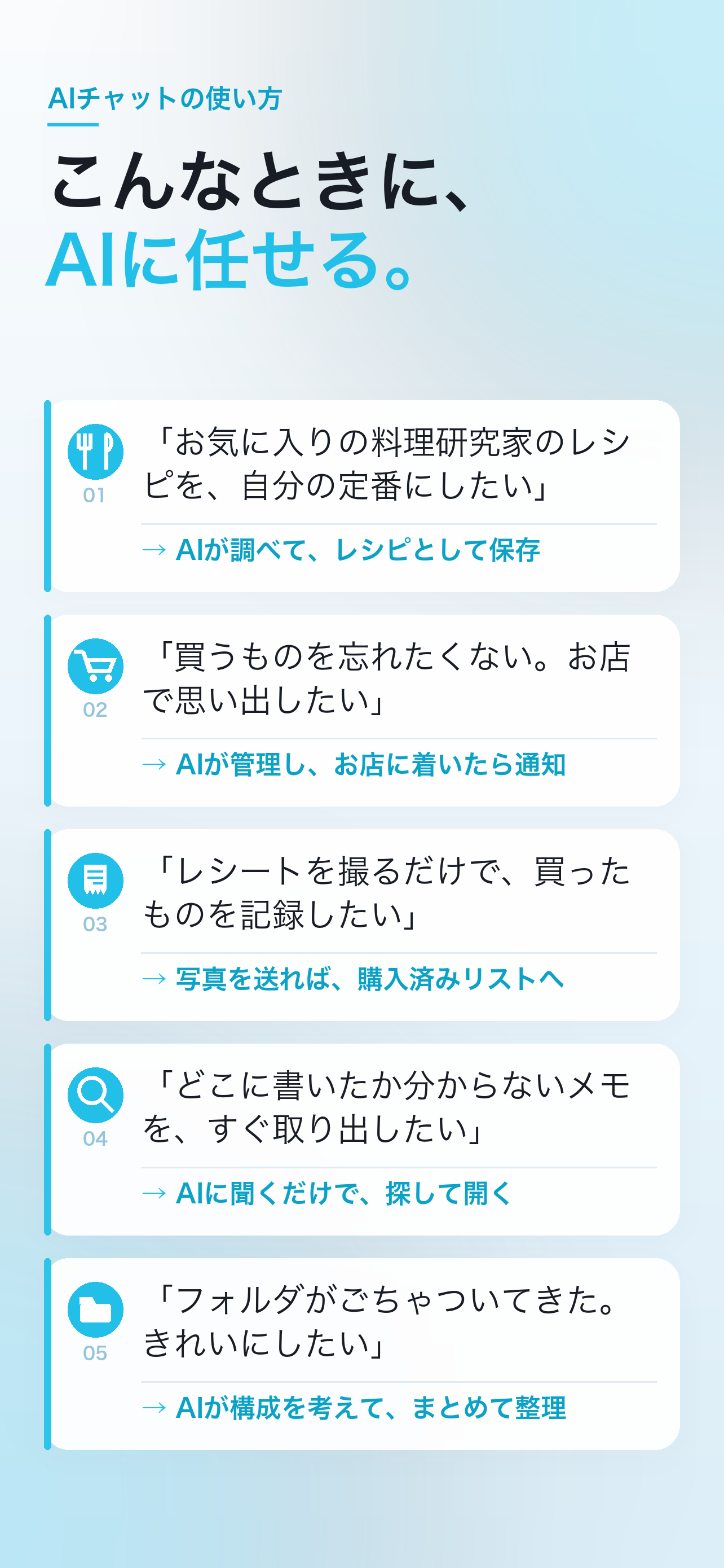 AIチャットに頼める場面の例