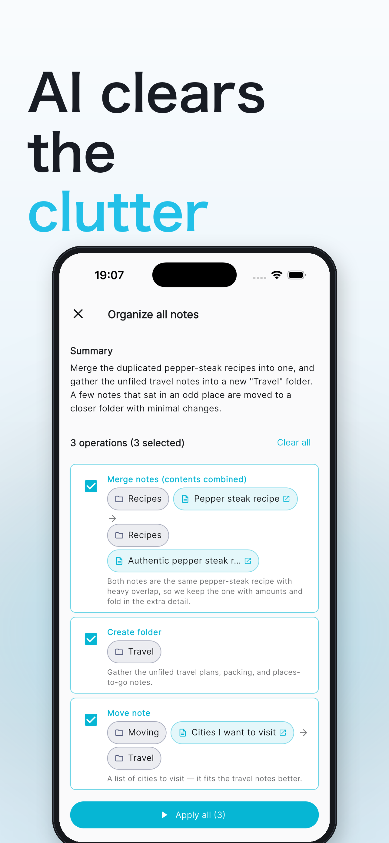 AI organize screen