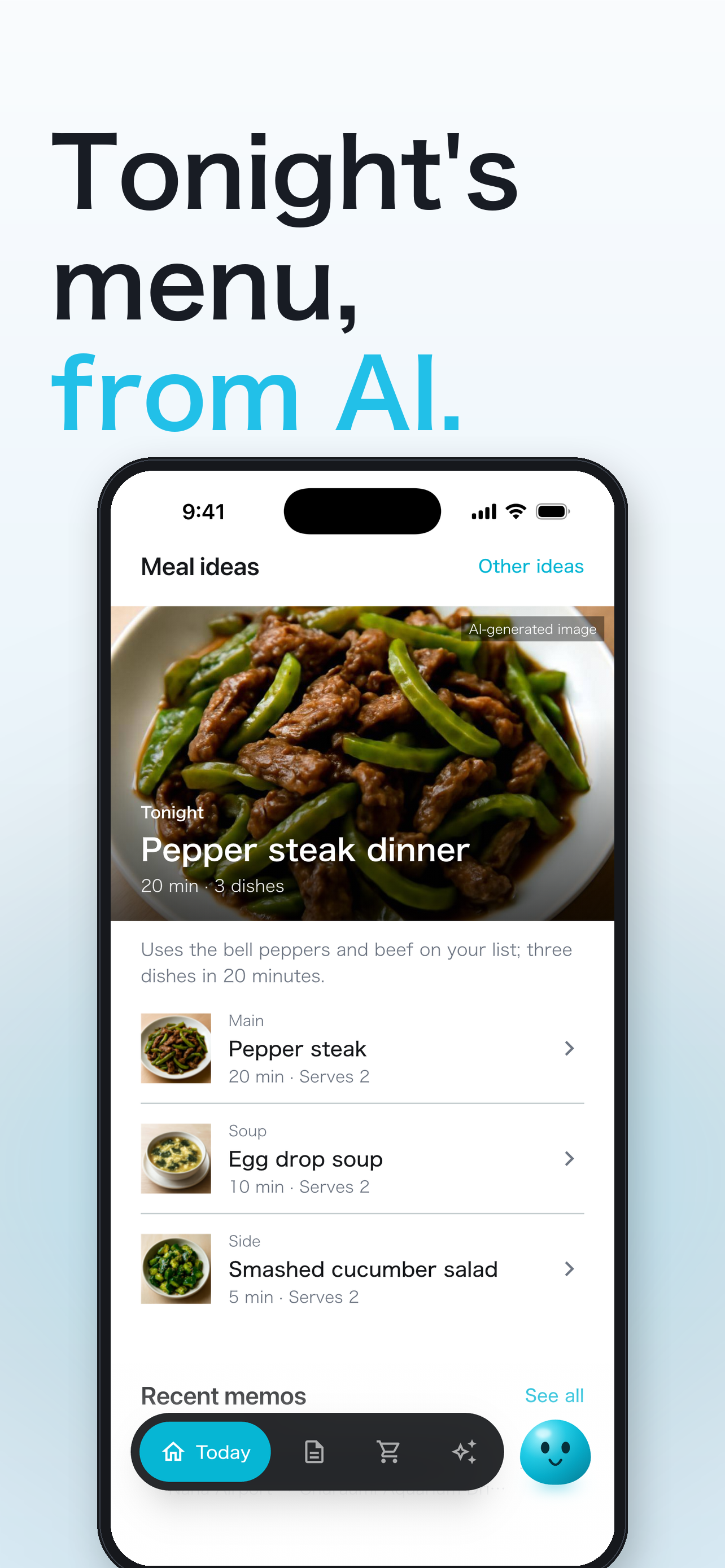 Dish suggestions from what's in the fridge
